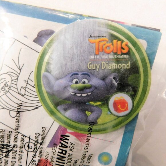 Dreamworks Other - Trolls Guy Diamond Pencil Topper 2016 McDonalds Happy Meal Toy New Sealed